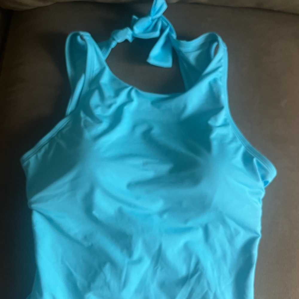 Aqua Blue high neck Women's Swimsuit by Tommy Bahama - Picture 10 of 10